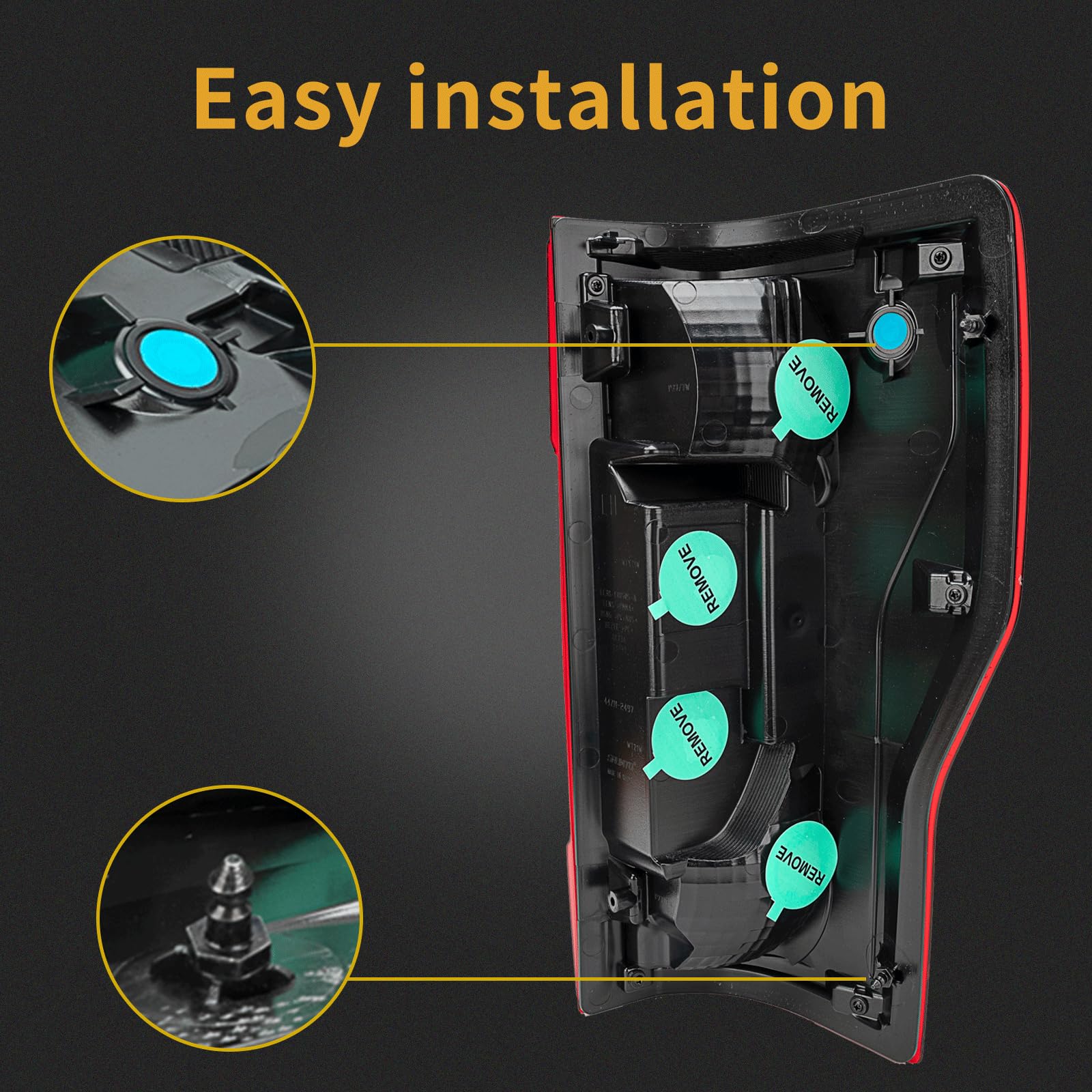 MiKaFex tail light with clear red lens and weather-resistant housing