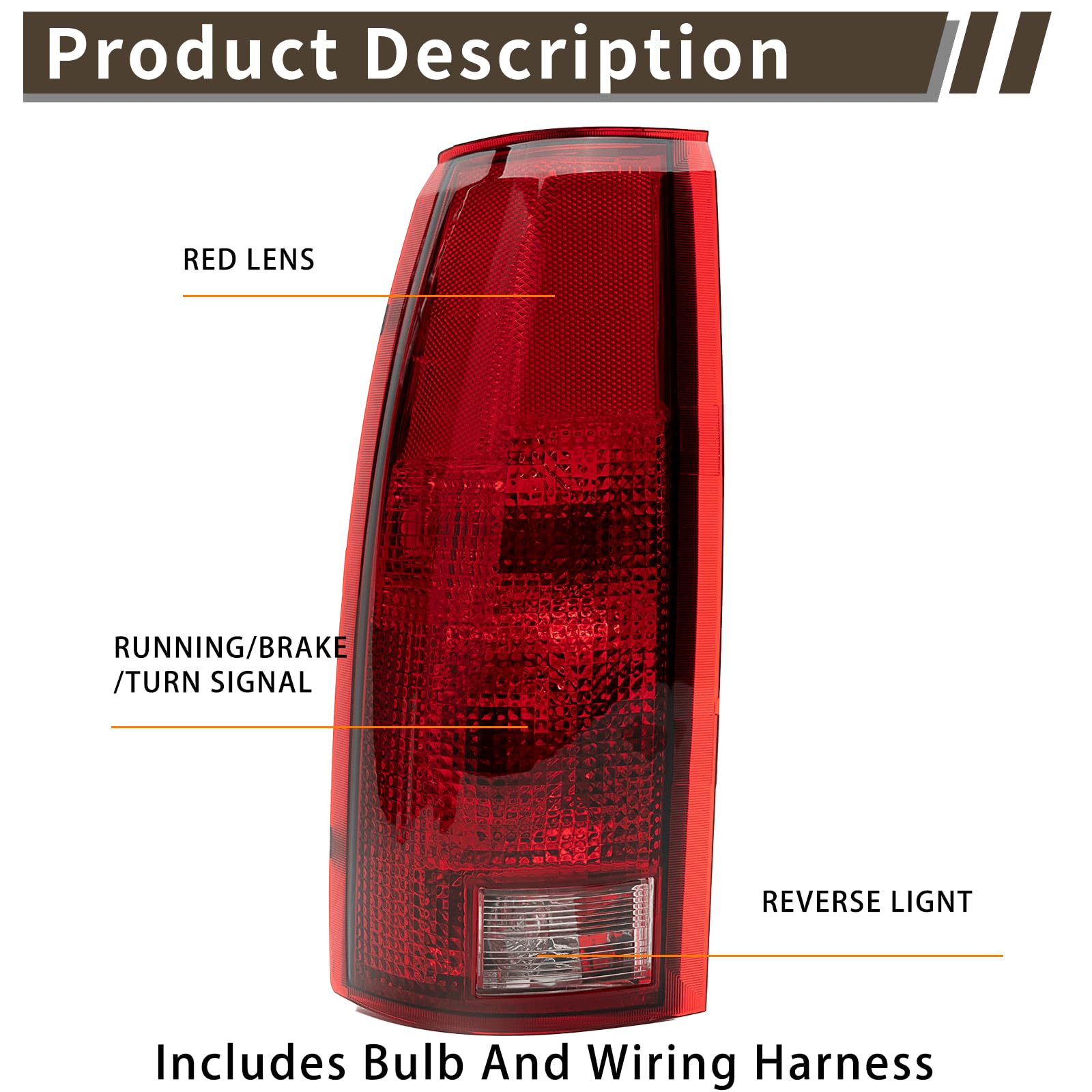 MiKaFex driver-side tail light for GM C/K pickup ensures precise fit and signaling