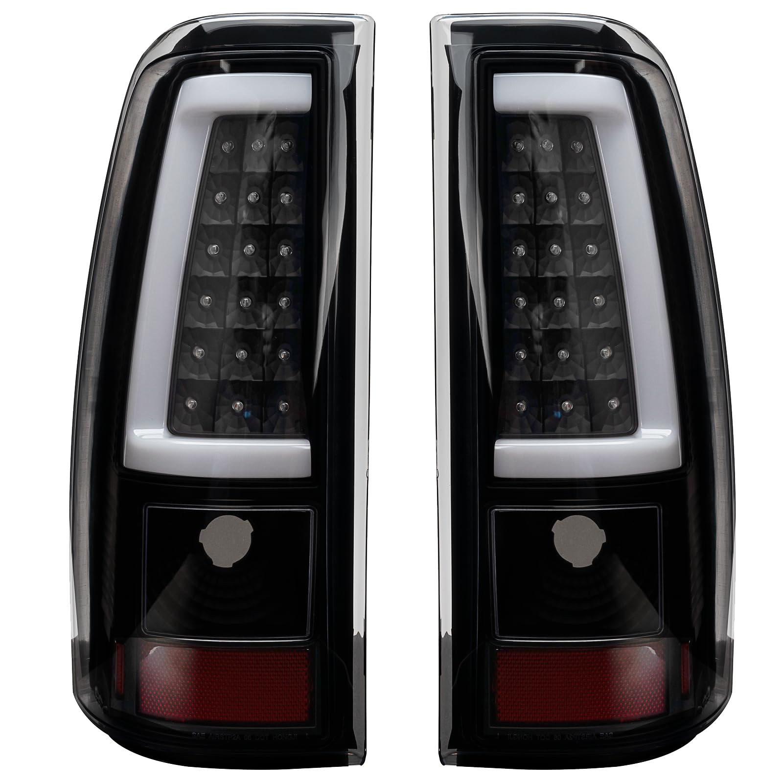 MiKaFex tail light assembly, driver side, smoke black LED for clear visibility and reliable braking.