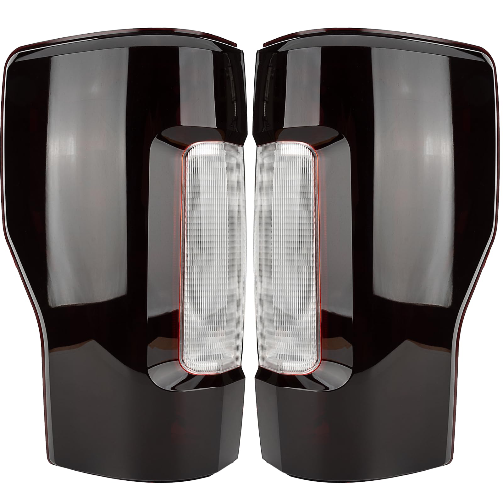 MiKaFex tail light assembly for Ford F-250/F-350, driver side, smoked lens for rear visibility.