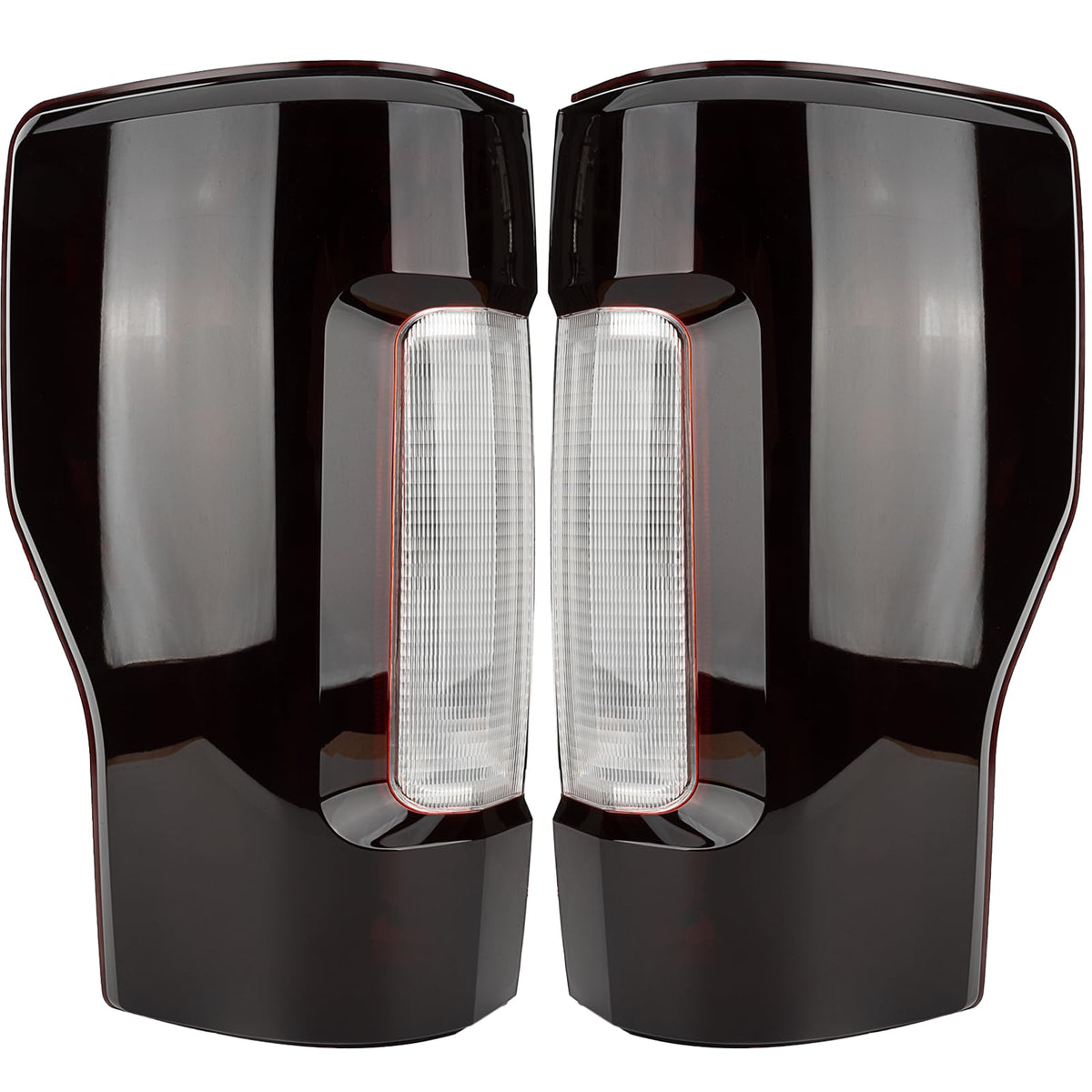 MiKaFex tail light assembly for Ford F-250/F-350, driver side, smoked lens for rear visibility.