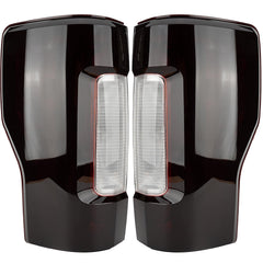 MiKaFex tail light assembly for Ford F-250/F-350, driver side, smoked lens for rear visibility.