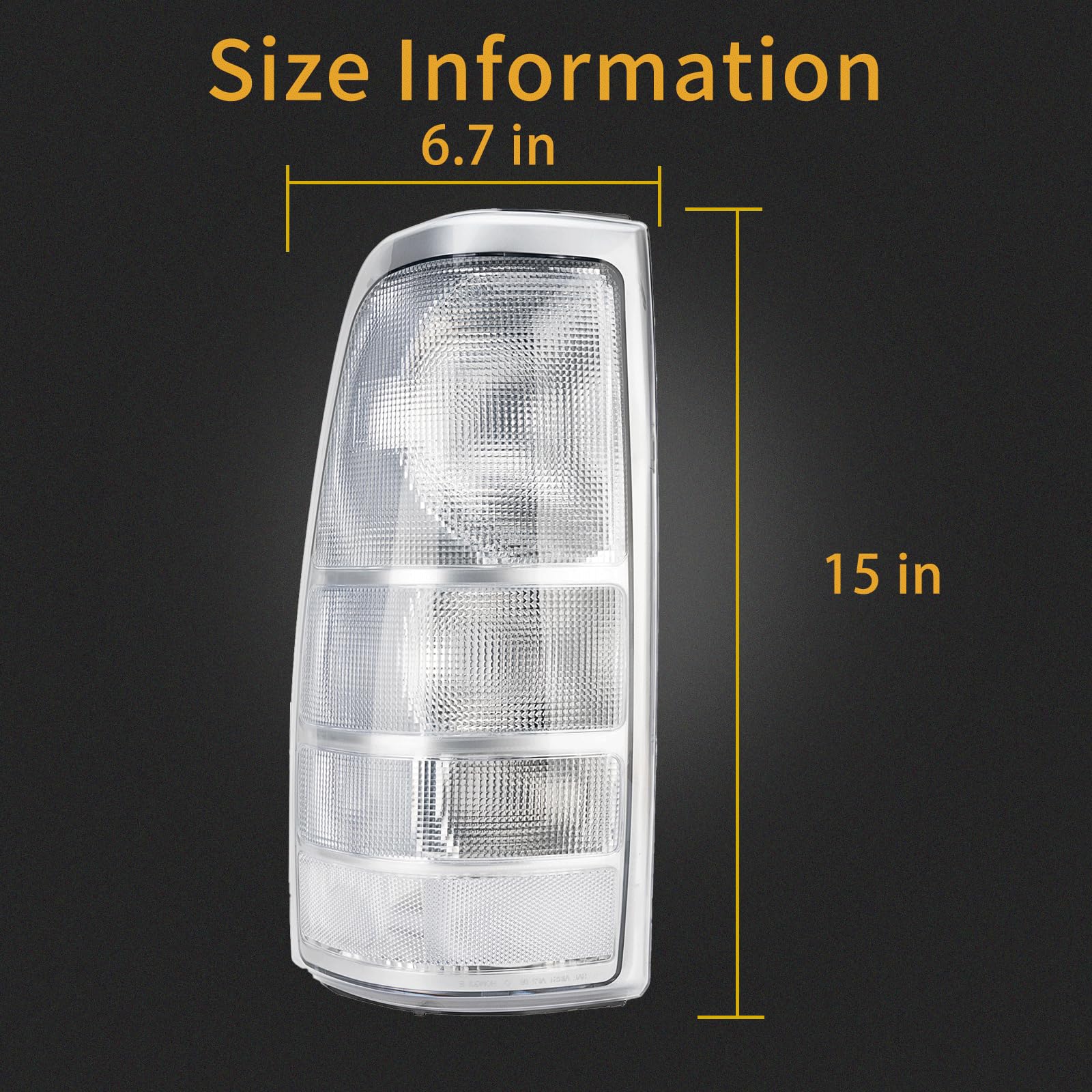 MiKaFex GMC Sierra tail light with chrome housing improves rear visibility.