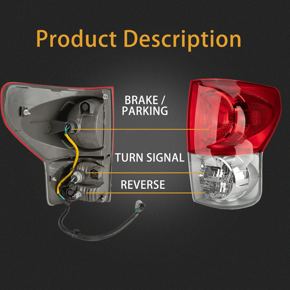 MiKaFex tail light assembly rear brake lamp with wiring harness for easy plug-and-play compatibility.