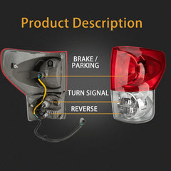 MiKaFex tail light assembly rear brake lamp with wiring harness for easy plug-and-play compatibility.