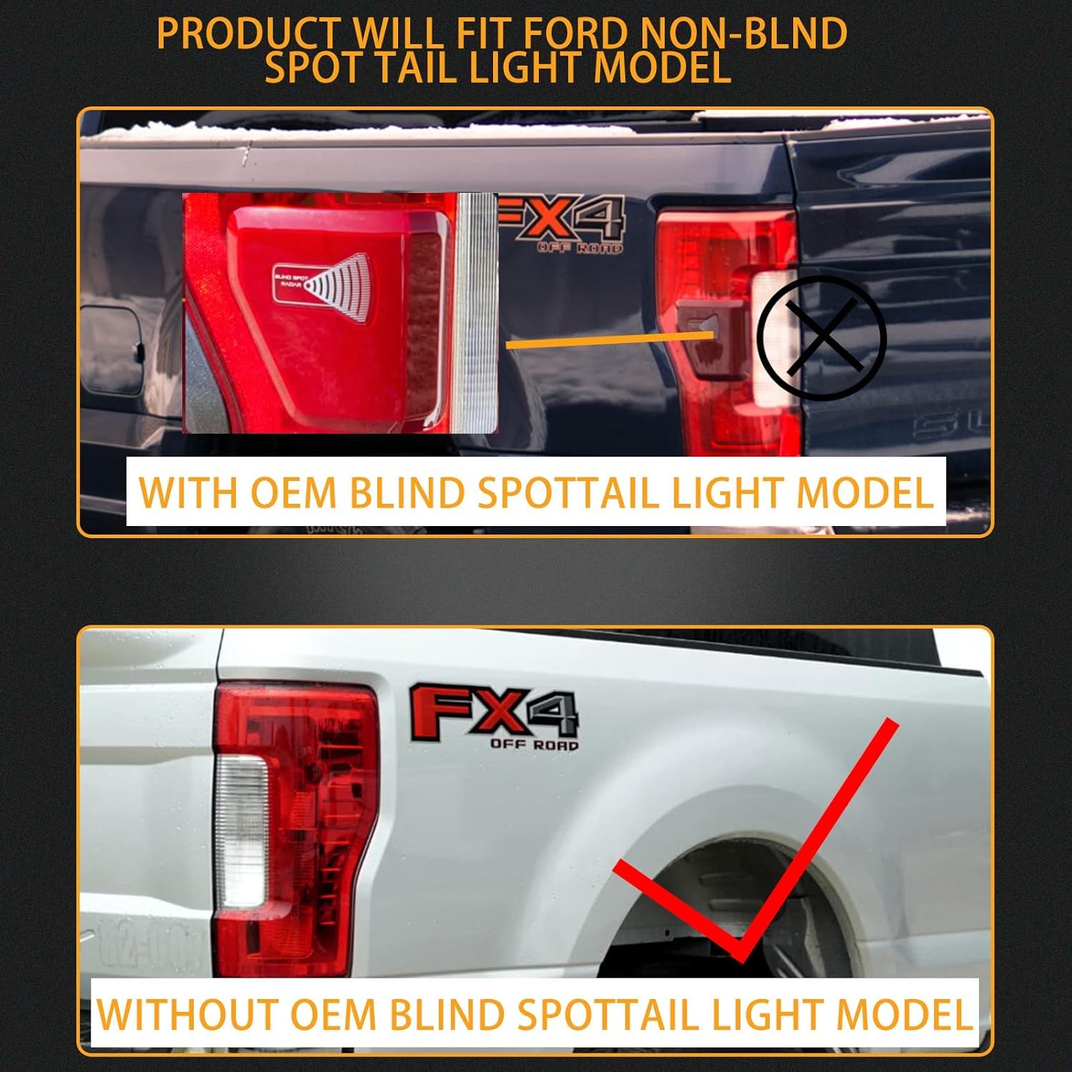 MiKaFex tail light clear red lens close-up showing durable lens