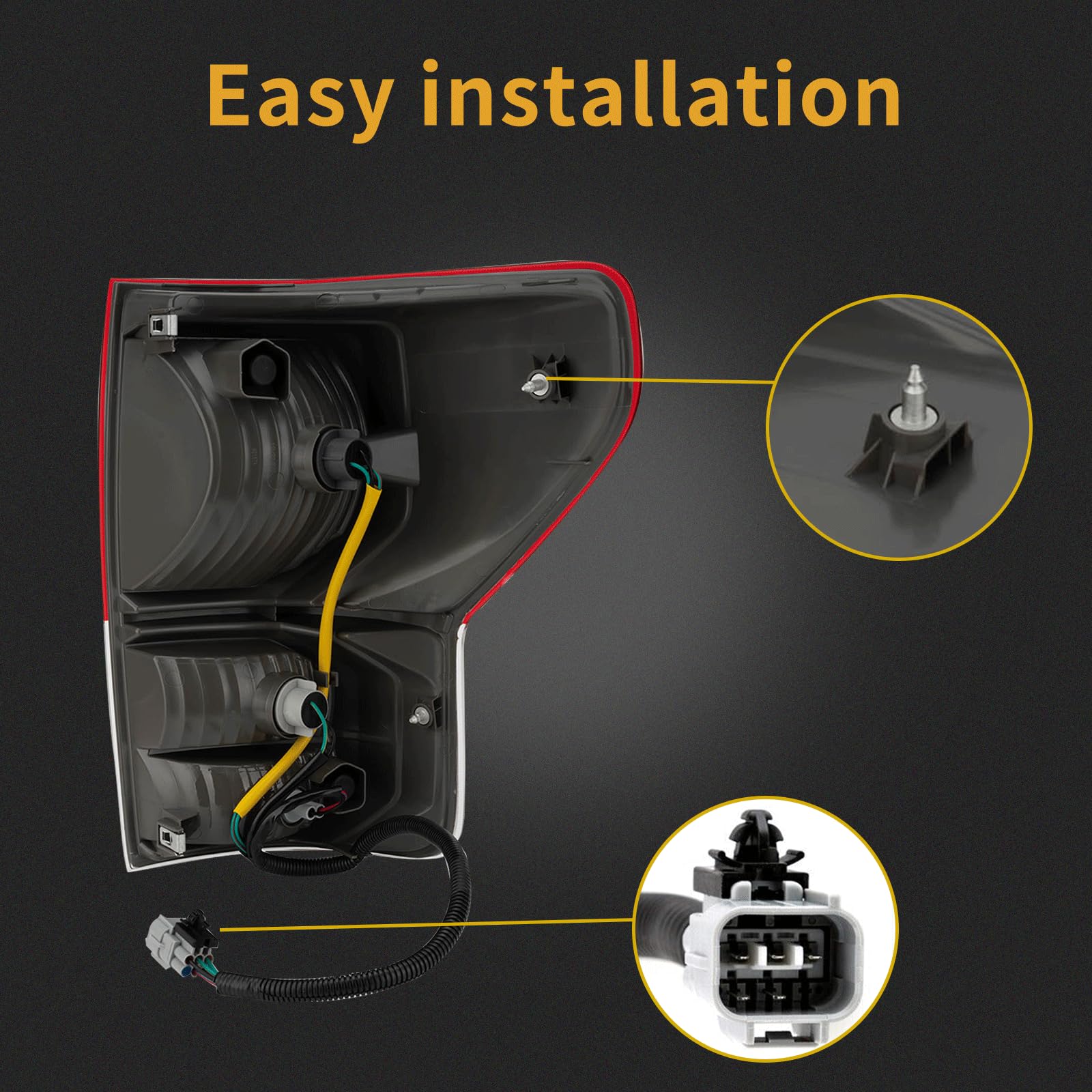 MiKaFex clear red lens tail light enhances daytime and night signaling.