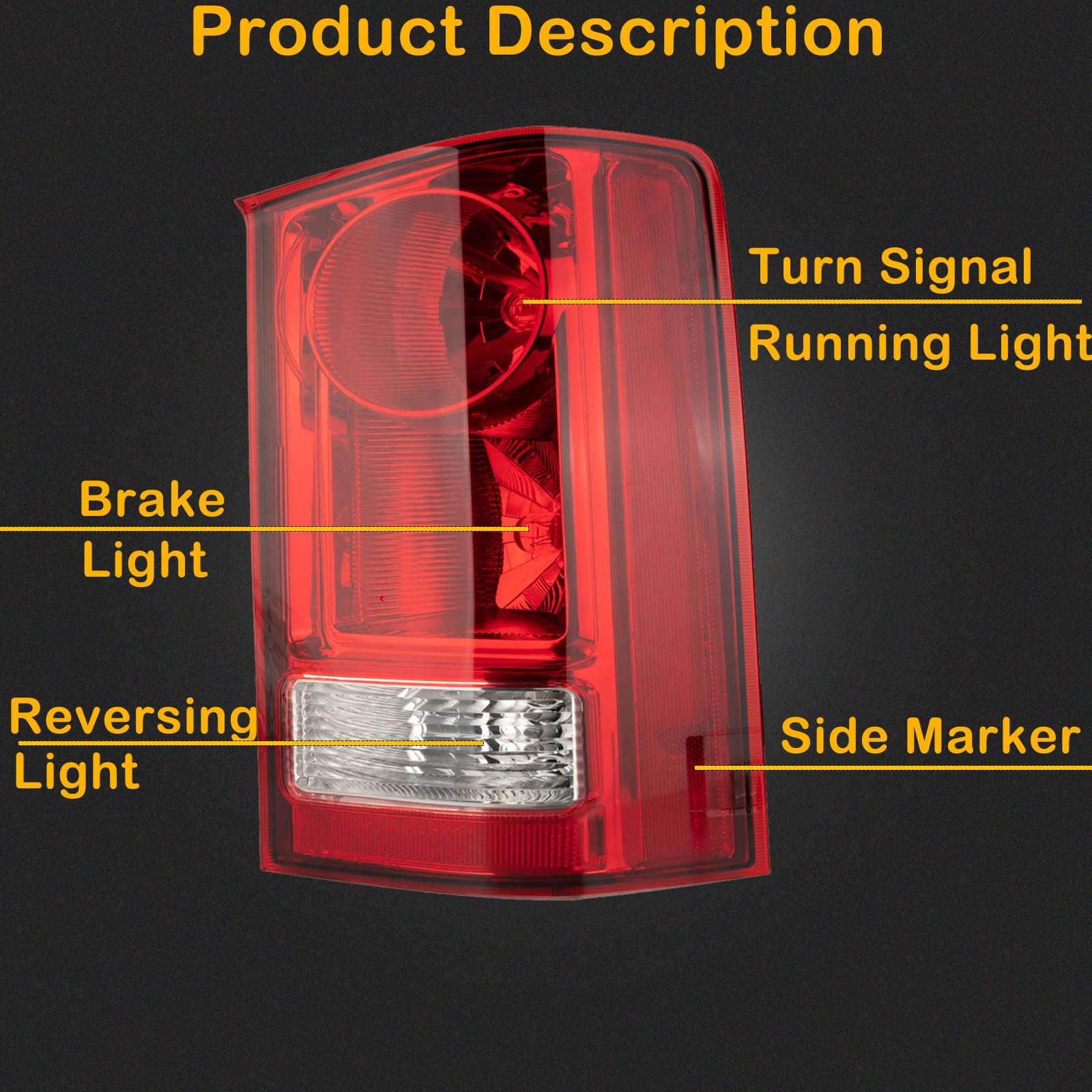 MiKaFex rear brake lamp for Honda Pilot 2009-2015 with bulb inside