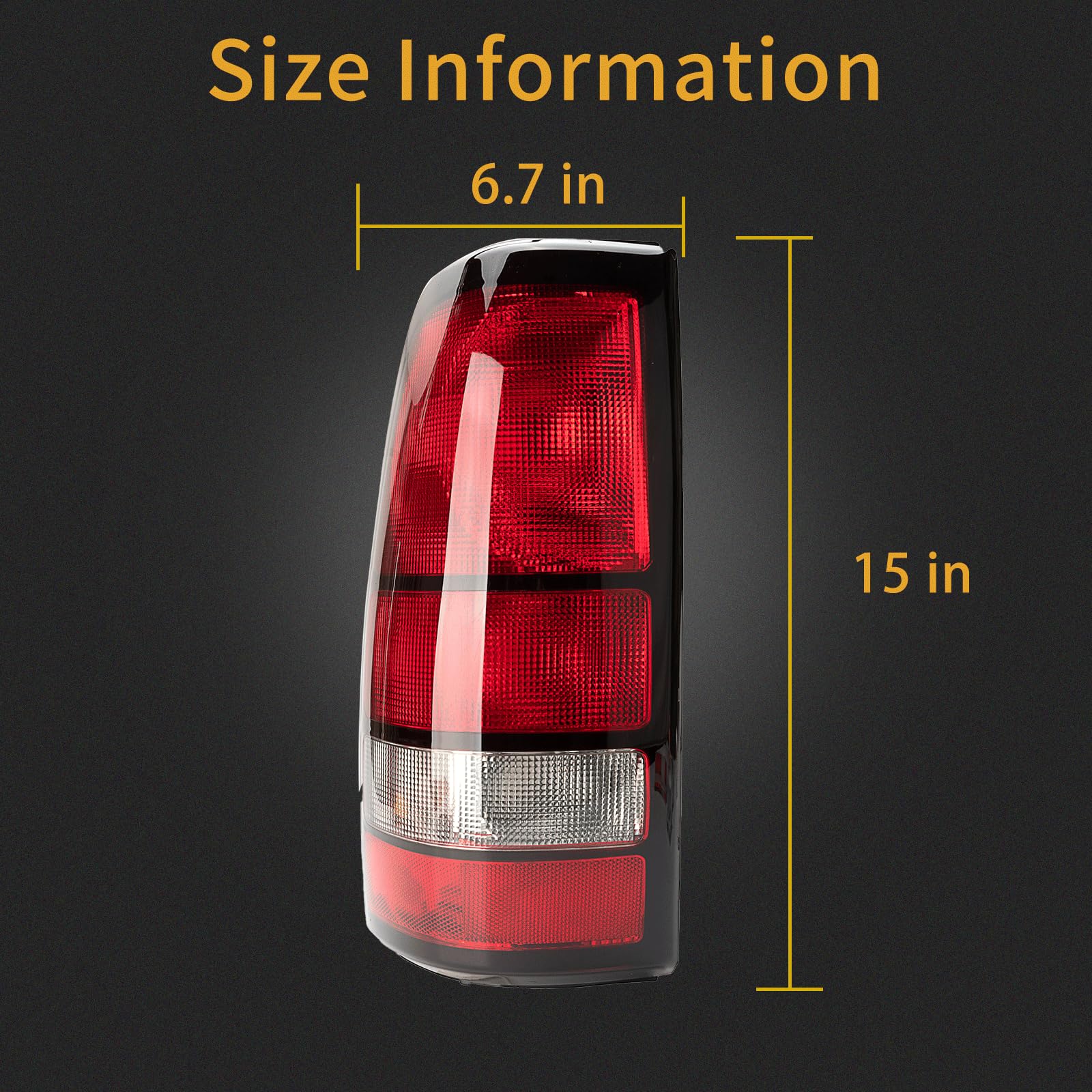 MiKaFex tail light housing lens closeup showing a bright red lens.