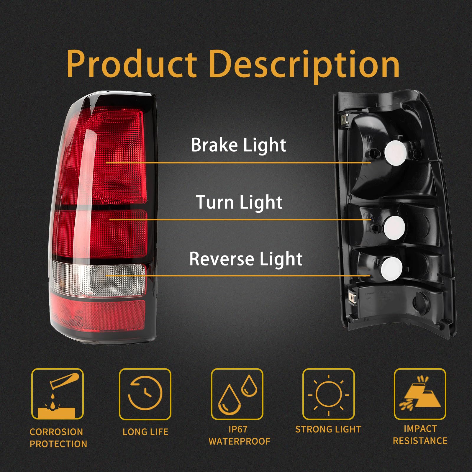 MiKaFex tail light housing rear-right with black edge for clear signaling.