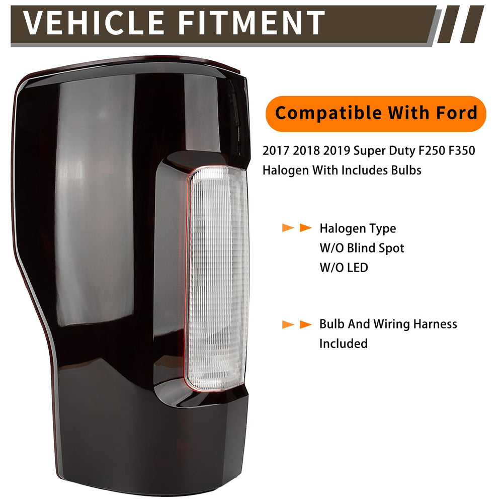 MiKaFex taillight assembly compatibility check for 2017-2019 Ford Super Duty.