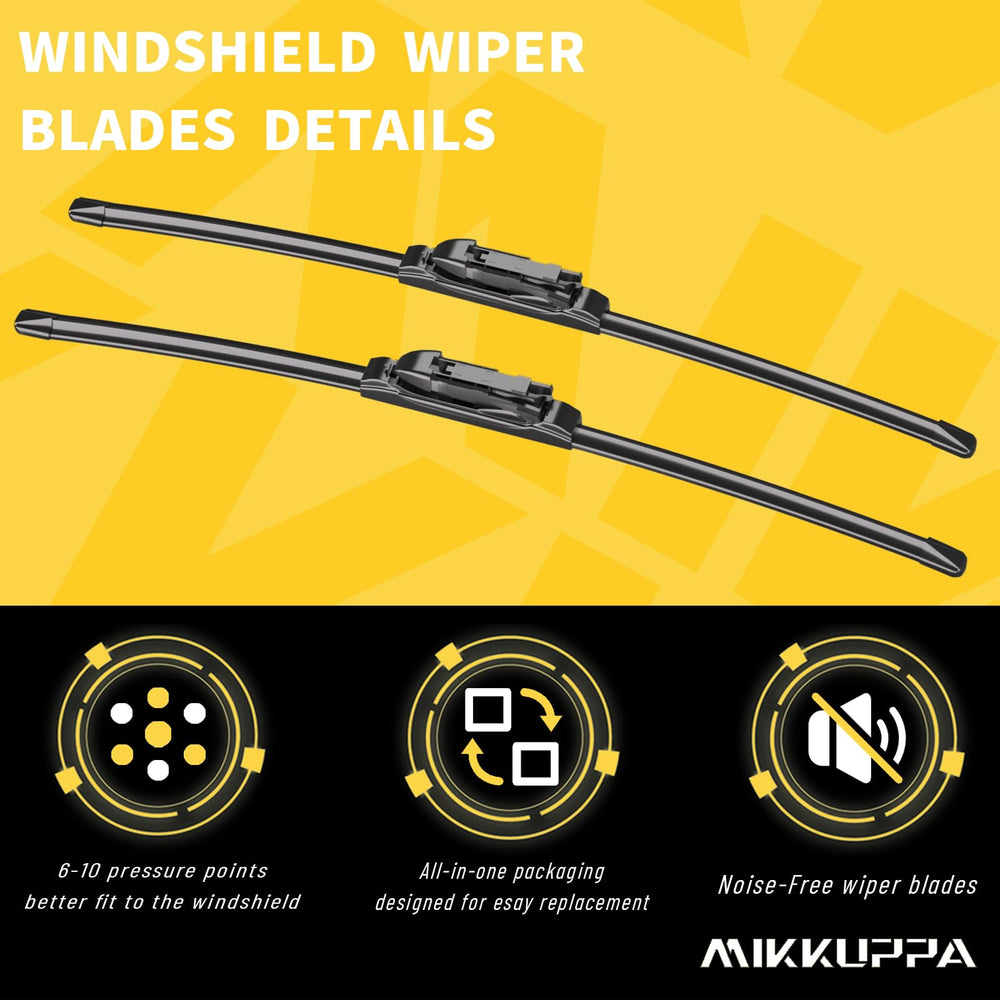 MIKKUPPA all-weather wiper blades for rain, snow, and fog reliably