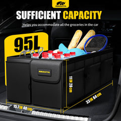 MIKKUPPA car trunk organizer full-size unfolded fits groceries and gear neatly.