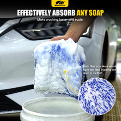 Mikkuppa mitt in hand while washing a car demonstrates ease of use.