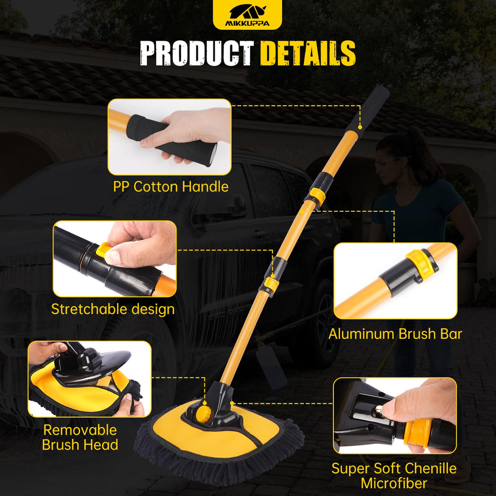 MIKKUPPA scratch-free chenille head protects paint while lifting dirt