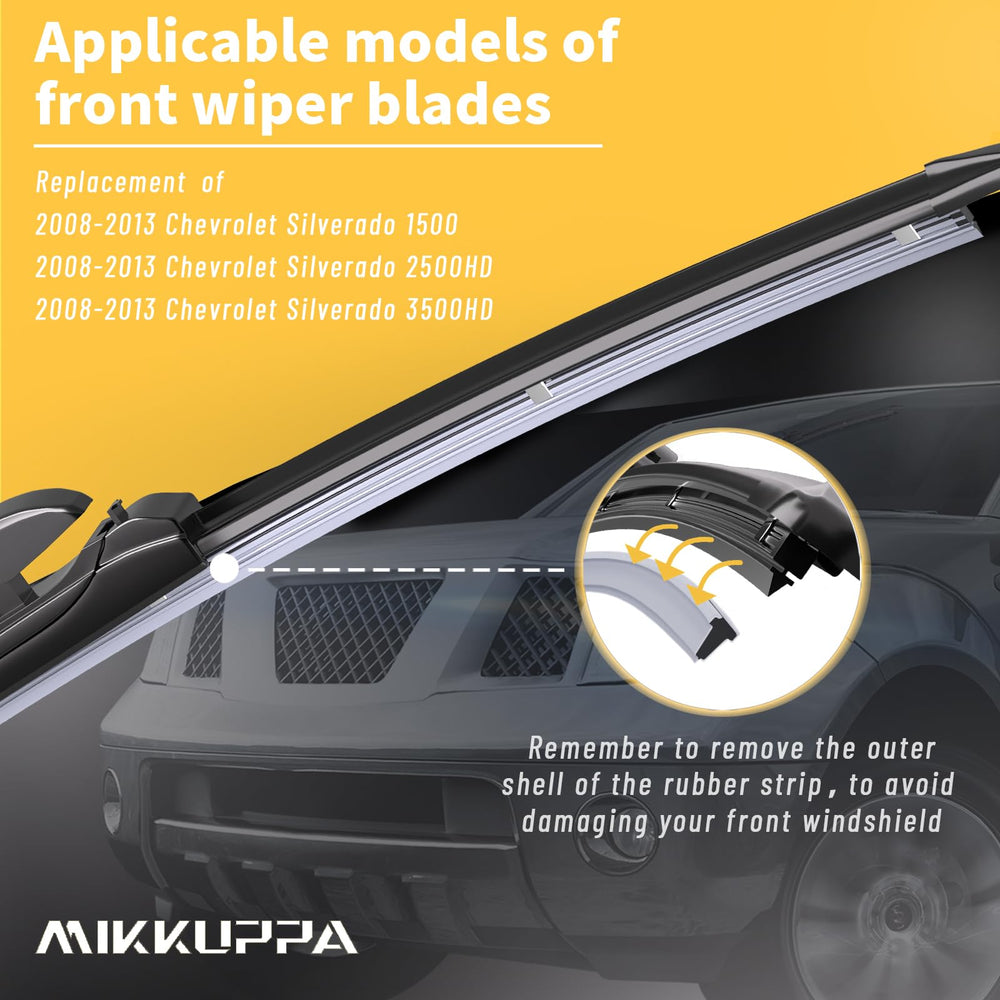MIKKUPPA truck-compatible wipers for Chevy and GMC pickups