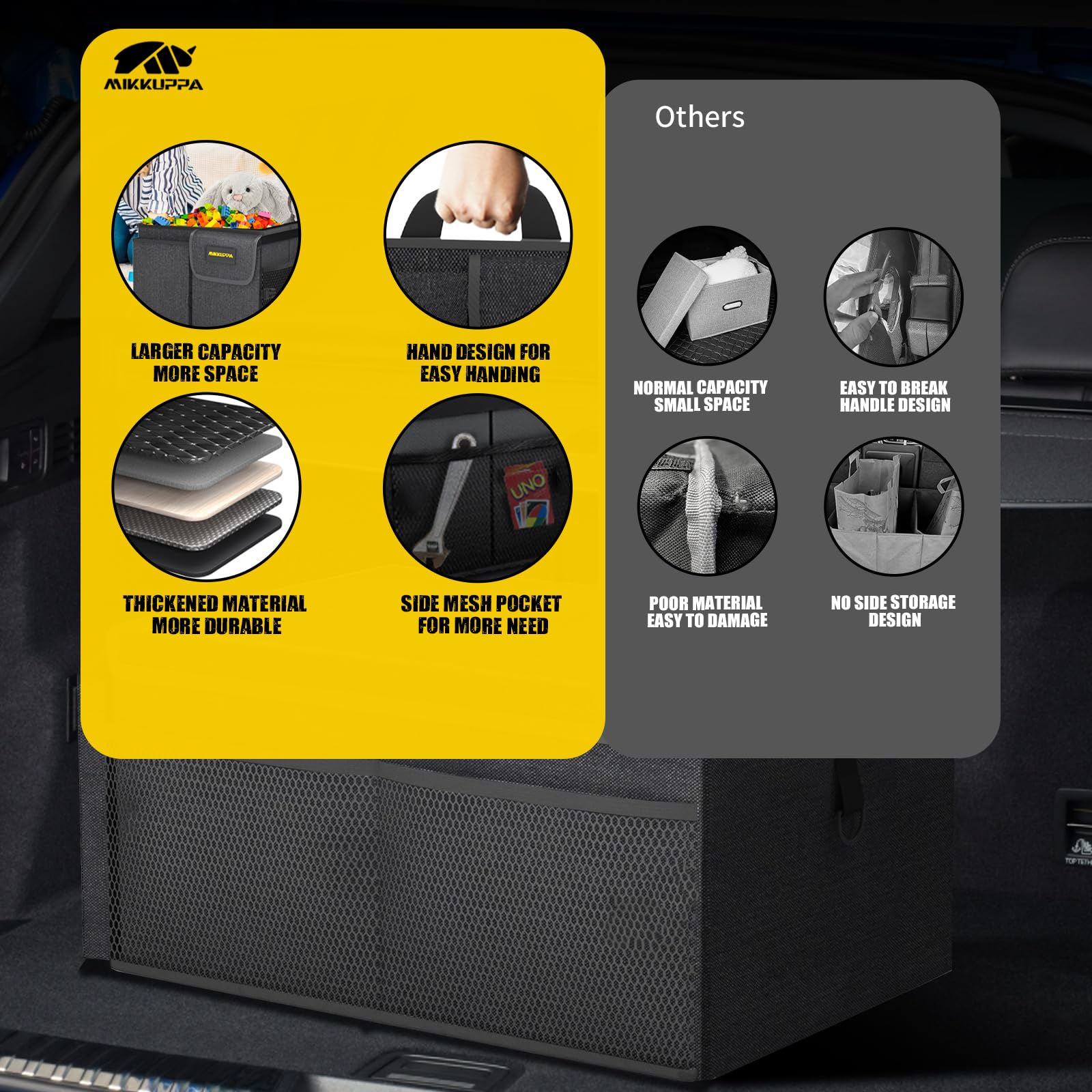 MIKKUPPA organizer doubles as gear storage for picnics and camping.