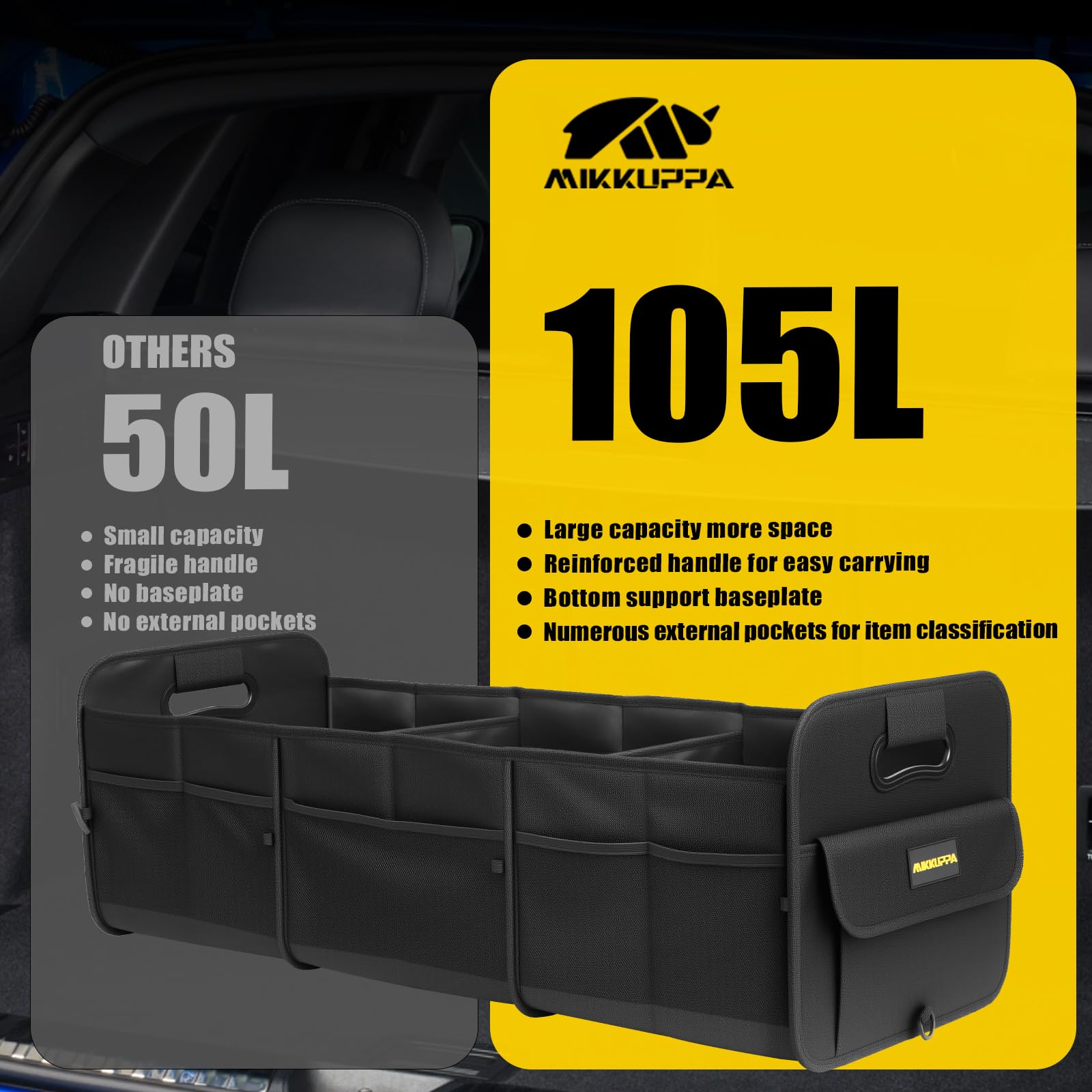 Easy to clean and maintain MIKKUPPA trunk organizer in everyday use