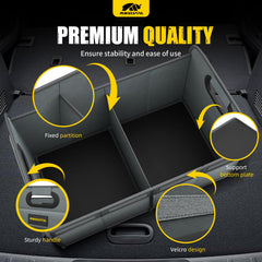 MIKKUPPA trunk organizer with external pockets for quick-access essentials.