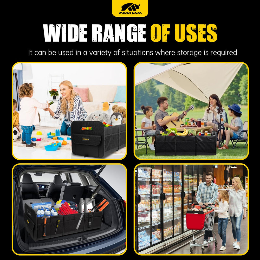 Durable Oxford fabric of MIKKUPPA trunk organizer for groceries and gear