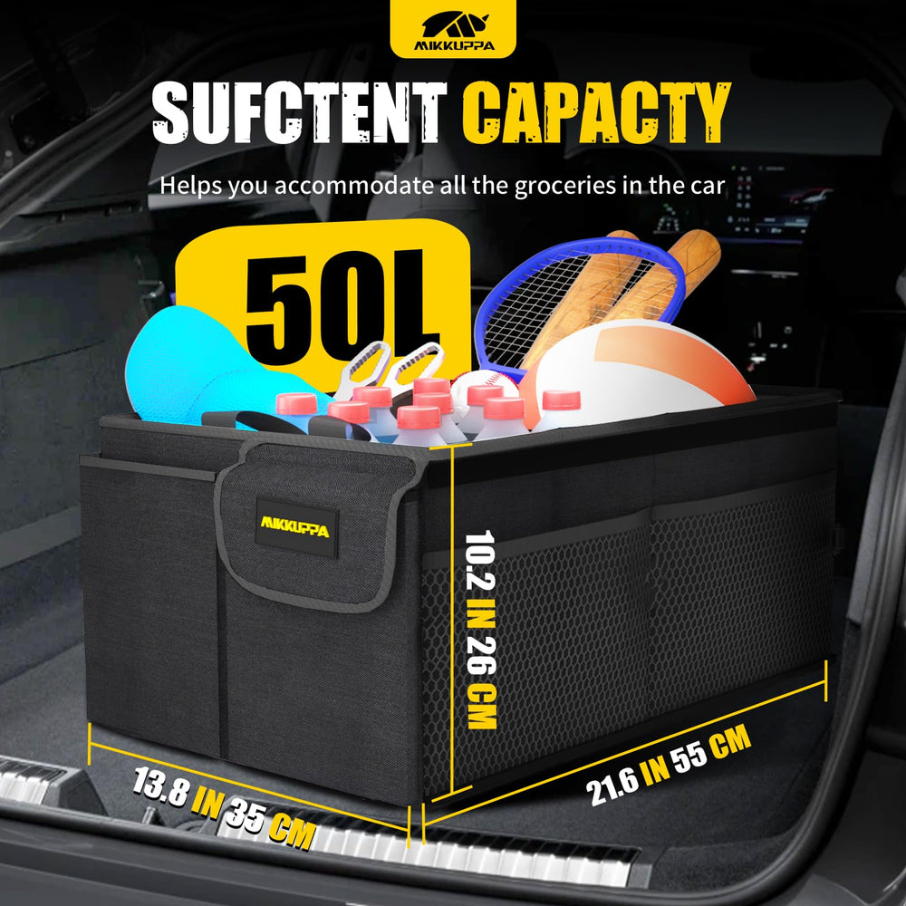 MIKKUPPA trunk organizer with non-slip bottom prevents shifting during drives.