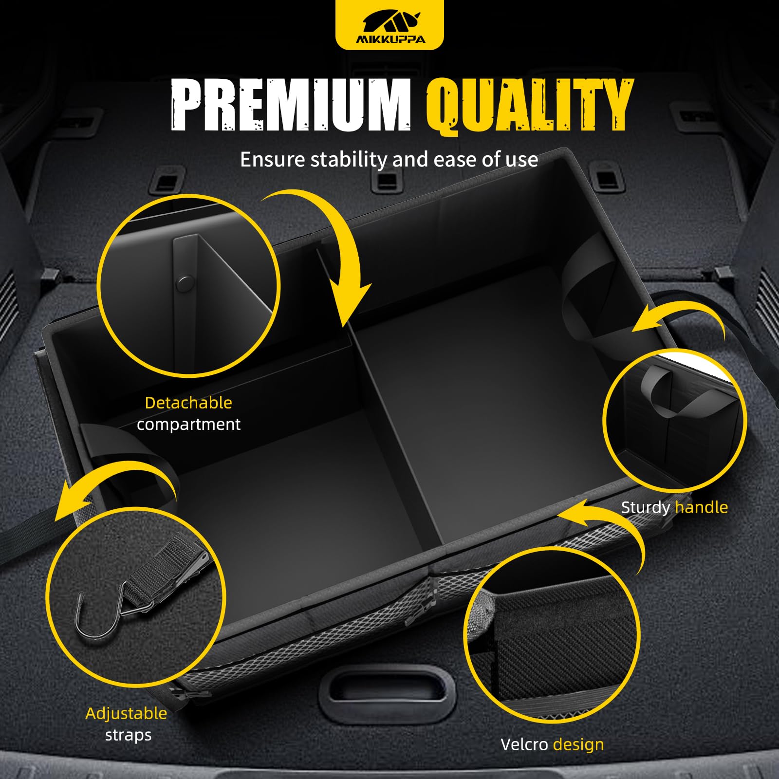 MIKKUPPA trunk organizer side pockets keep tools within easy reach