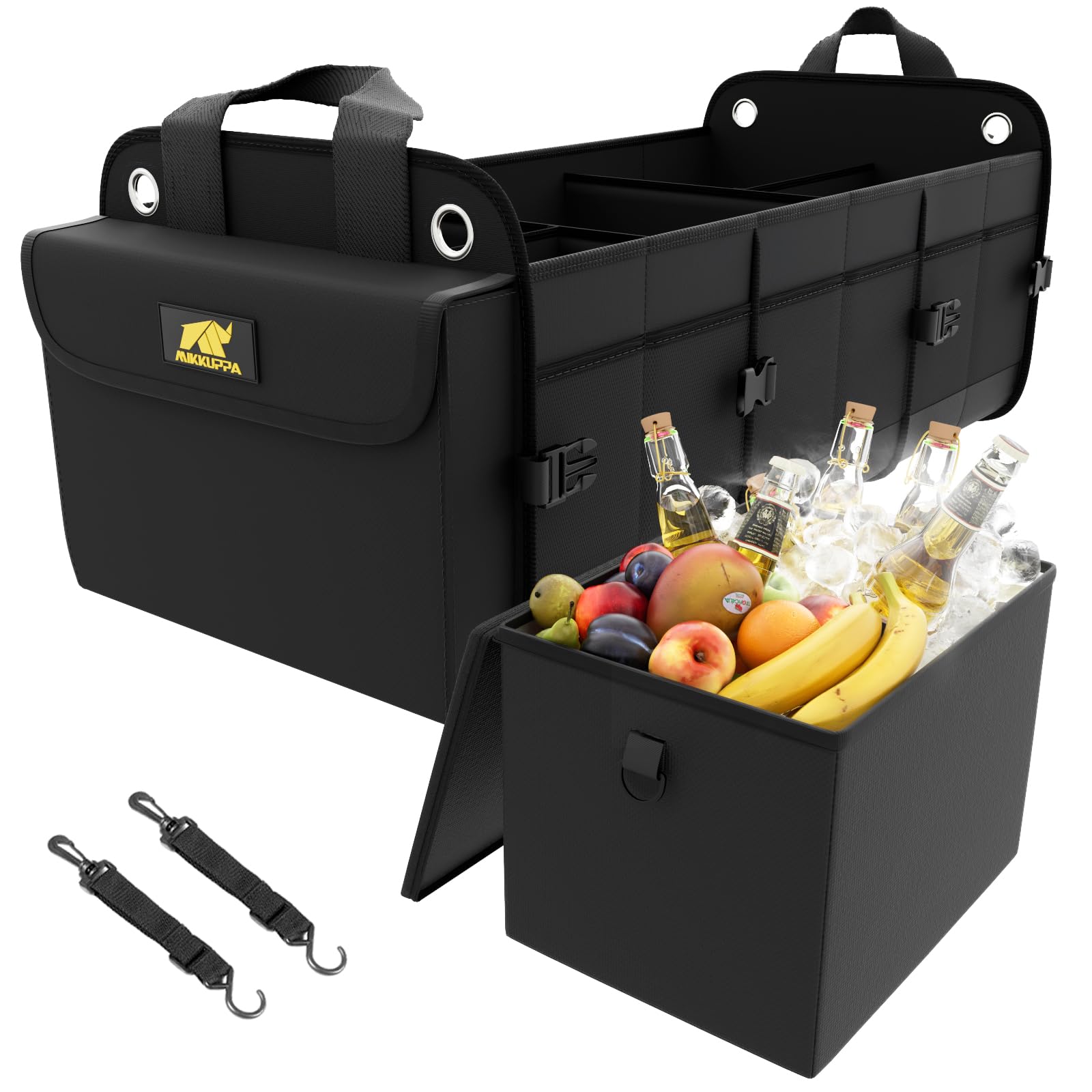 MIKKUPPA trunk organizer SUV setup keeps groceries secure and organized