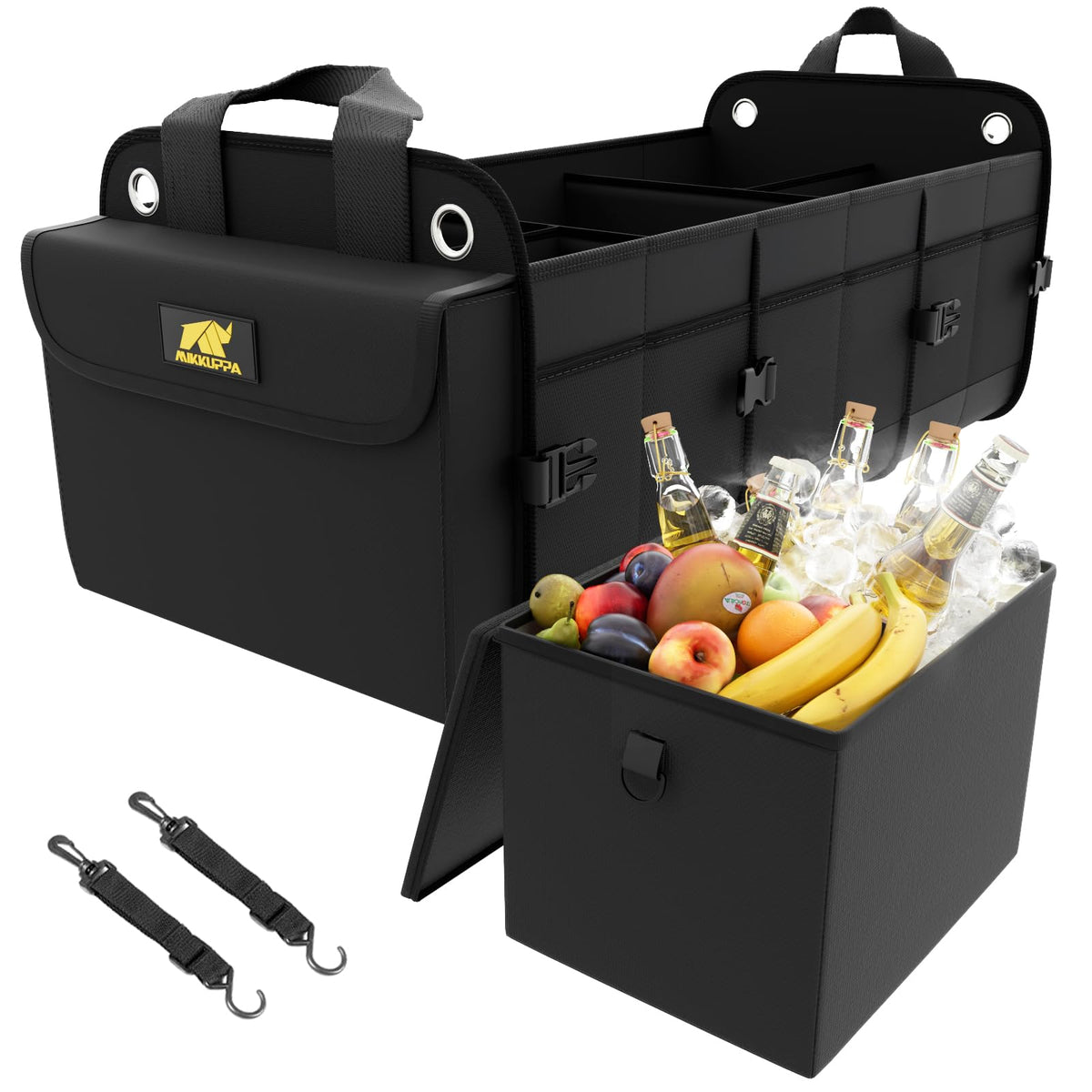 MIKKUPPA trunk organizer SUV setup keeps groceries secure and organized