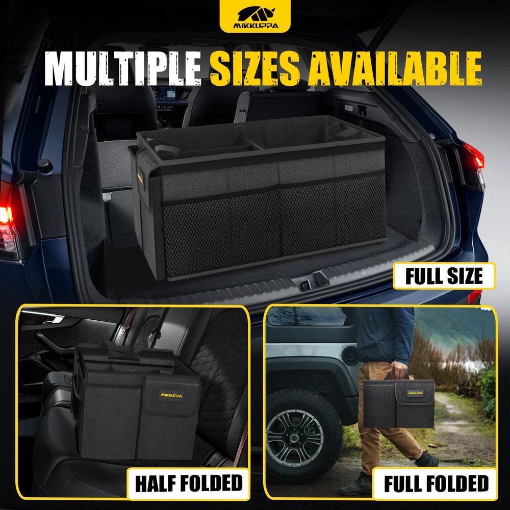 MIKKUPPA organizer unfolds to fit larger cargo securely.