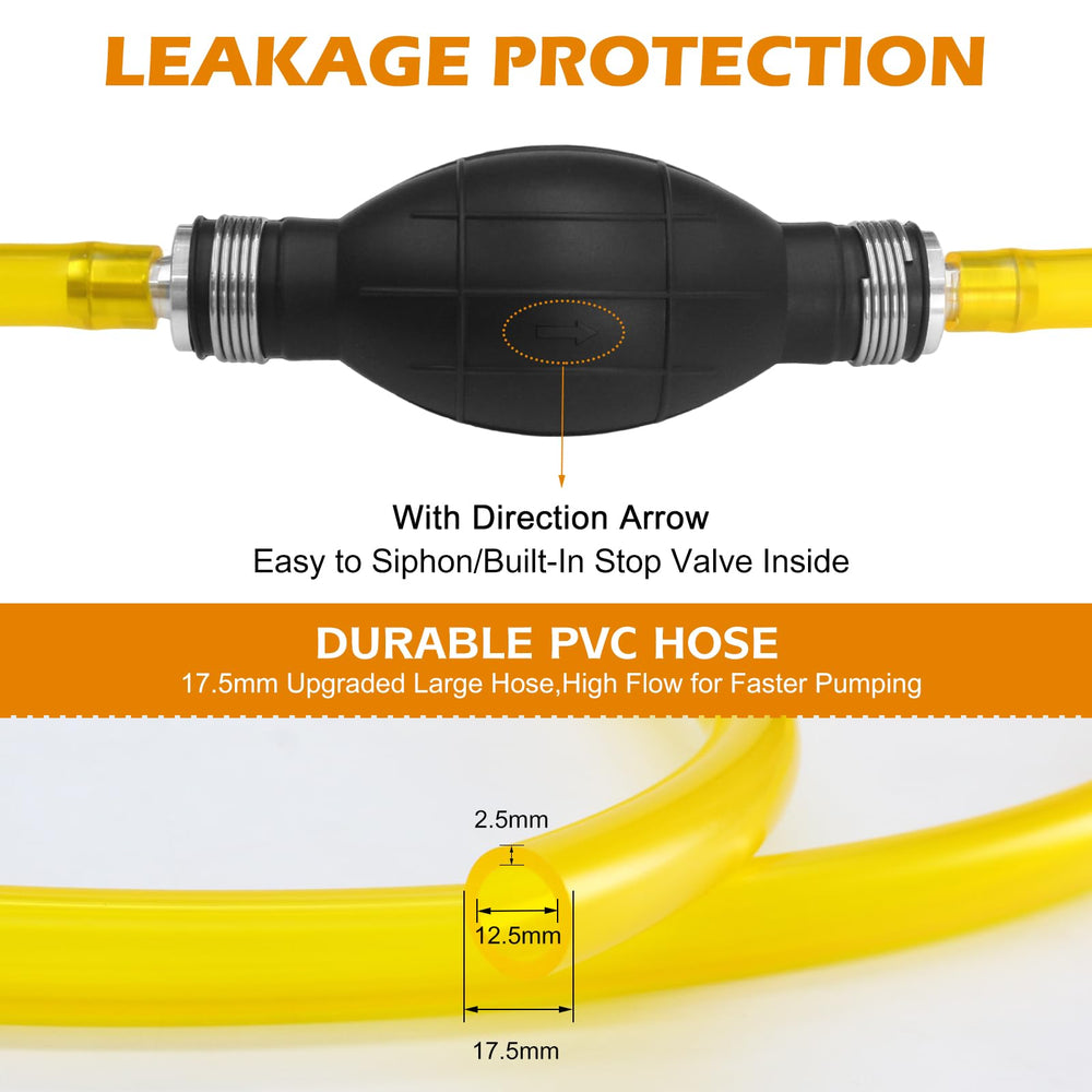 MILADO 10 ft PVC hose extended for reach in tanks and containers.