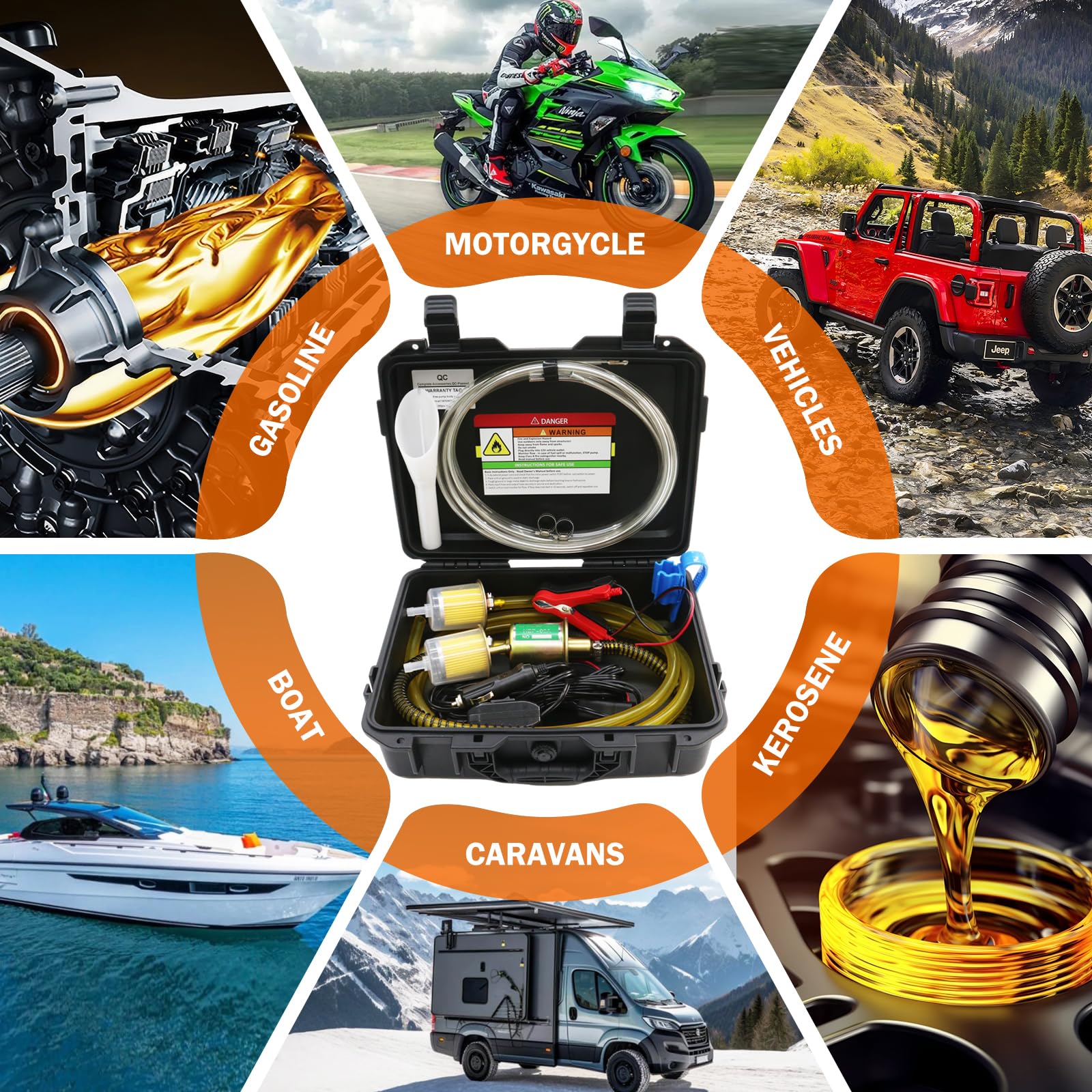 MILADO 12V DC operation powered by car lighter enables on-site fueling