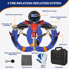 MILADO 4-Way System with digital gauge highlights precise pressure control for safe inflating