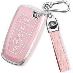 MILD EAST Ford key fob cover in pink protects against scratches and dings.