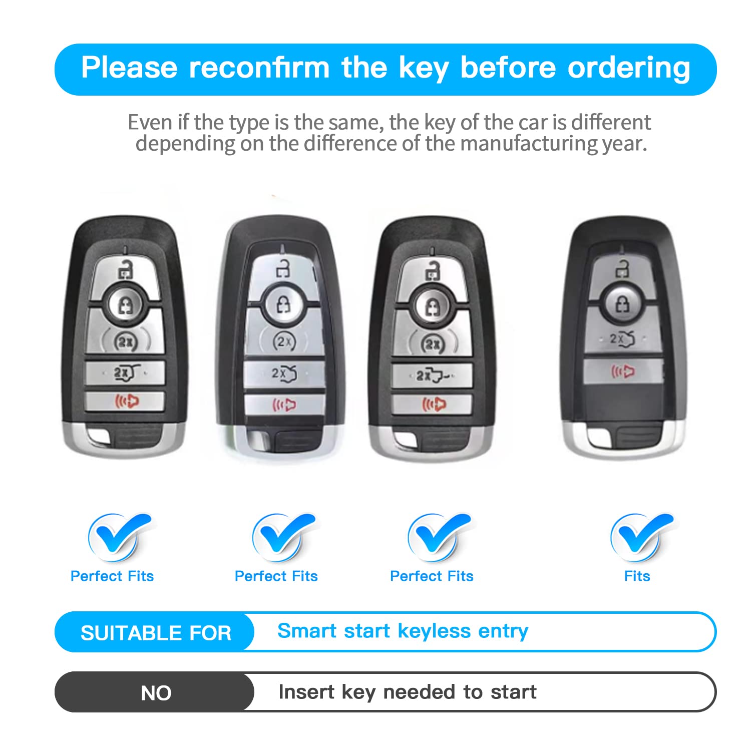 MILD EAST Ford key fob green rim design adds style without signal loss