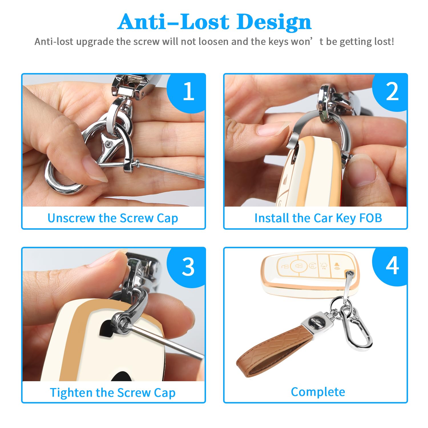 MILD EAST genuine leather keychain included for premium organization