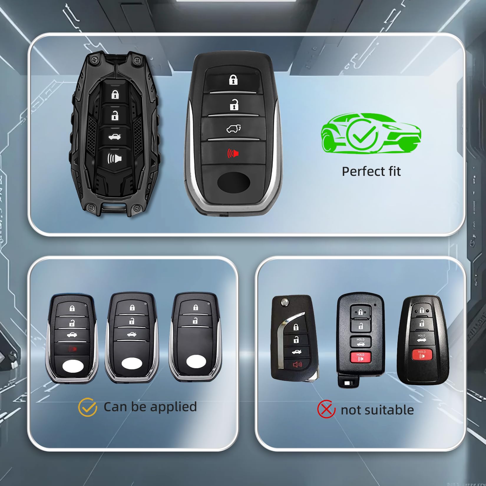 MILD EAST Toyota Corolla Cross fob cover in gunmetal provides 1:1 fit and durable protection.