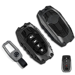 MILD EAST gunmetal heavy metal key fob cover for Toyota Land Cruiser protects from scratches and impact.
