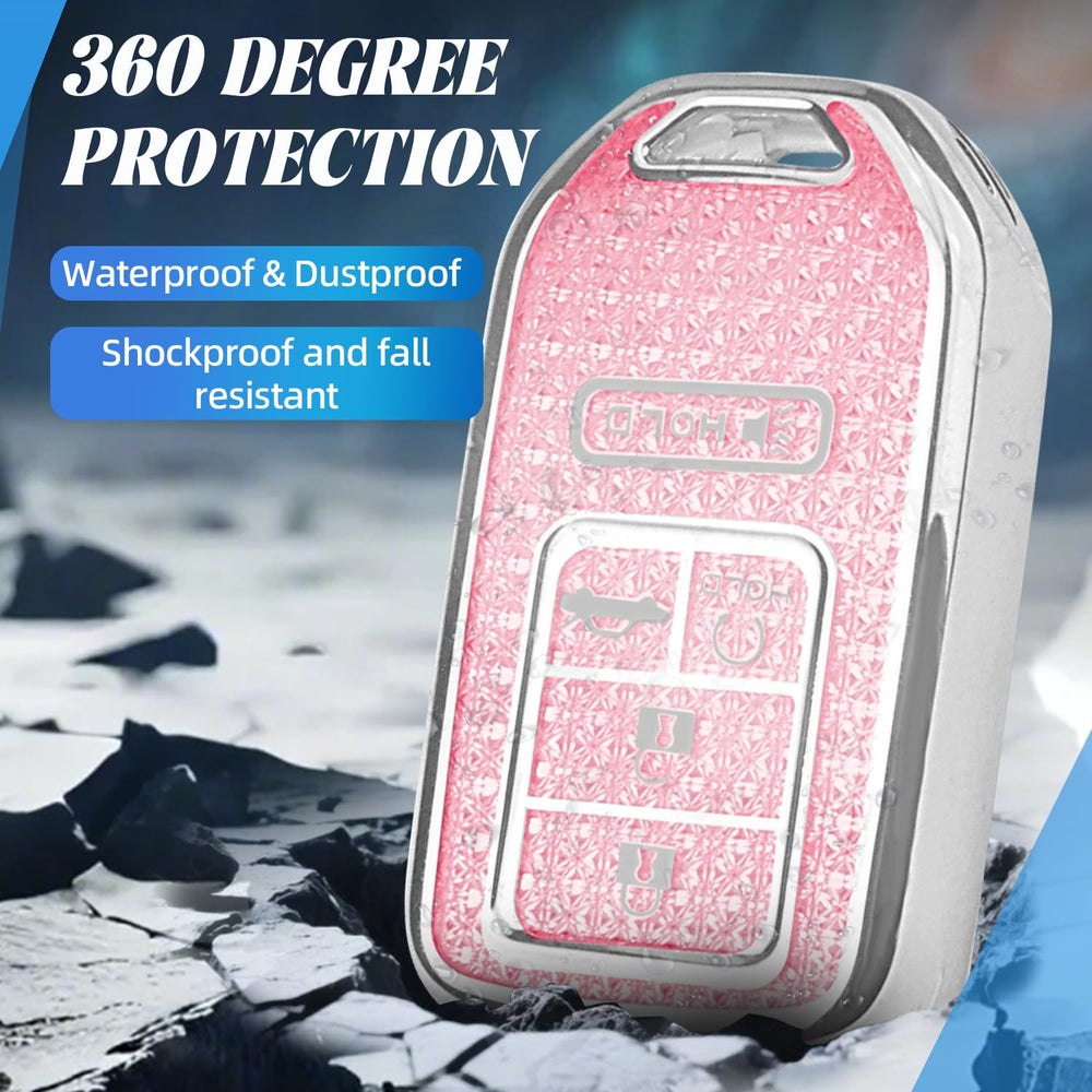 MILD EAST key fob cover includes love keychain for feminine touch.