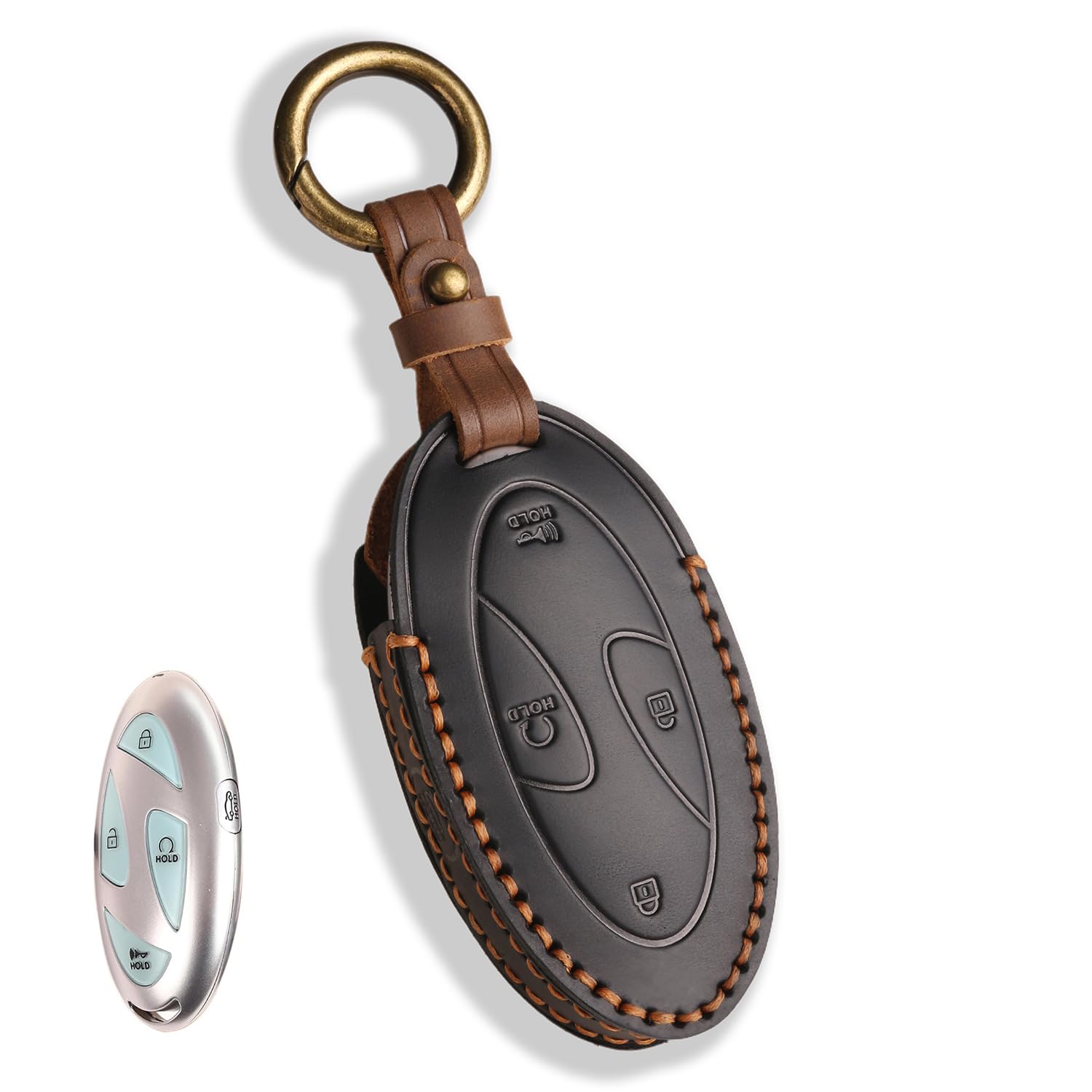 MILD EAST leather key fob cover for Ioniq 6 GN7 offers precise fit and protection.