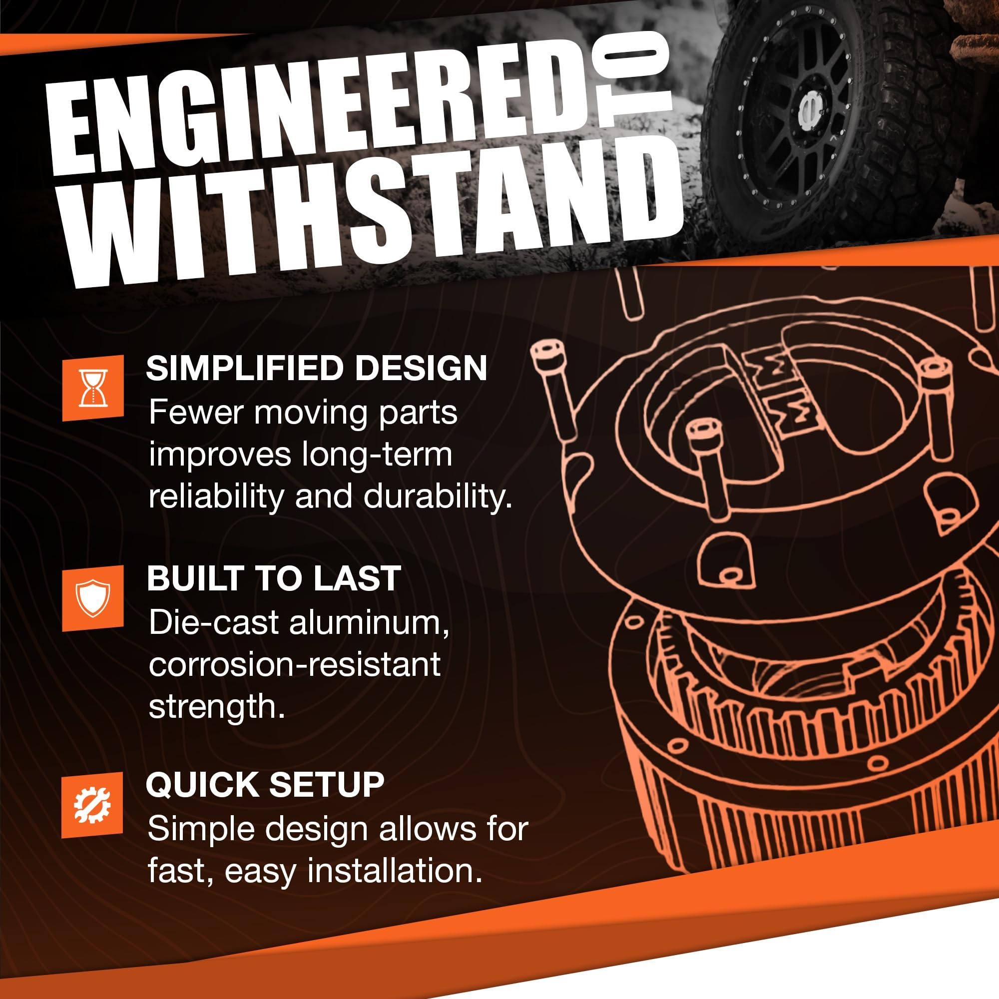 Mile Marker 449SS locking hub lever and dial for secure 4x4 engagement