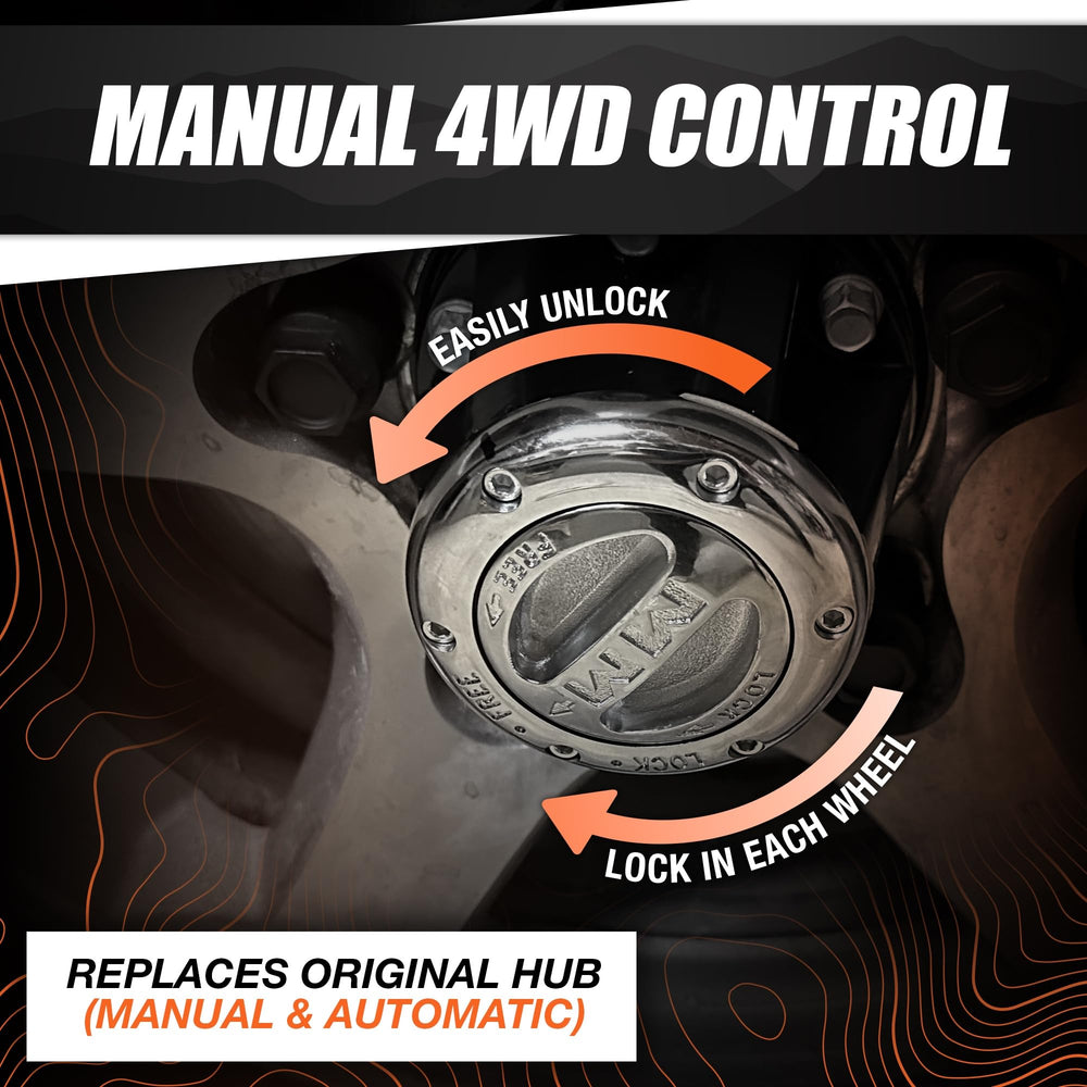 Two Mile Marker 449SS locking hubs shown side-by-side for reference