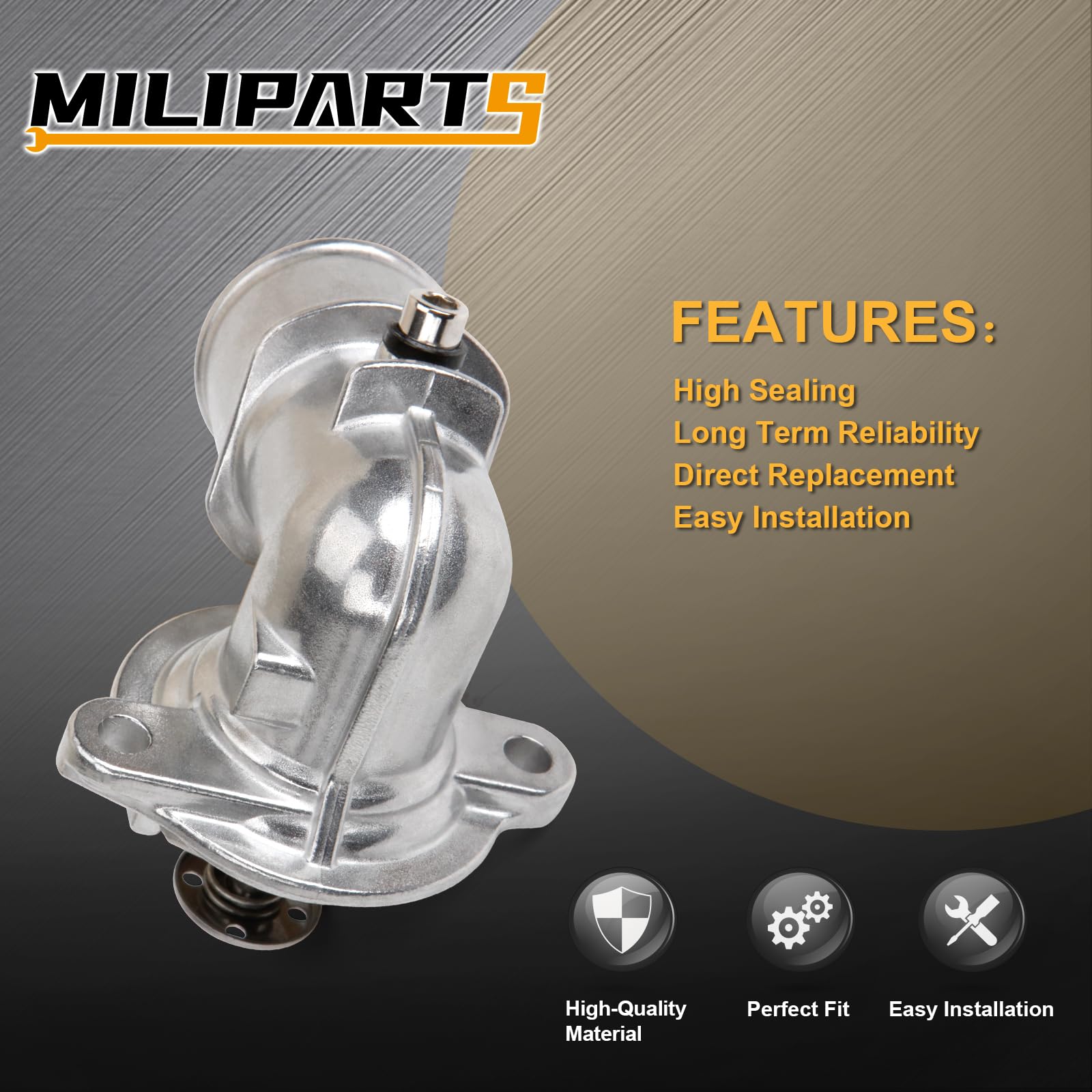 MILIPARTS coolant outlet housing replacement for RAM 1500 with OEM-grade seal.