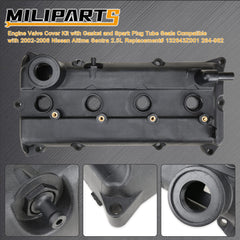 MILIPARTS QR25DE valve cover back detail demonstrates precise fit