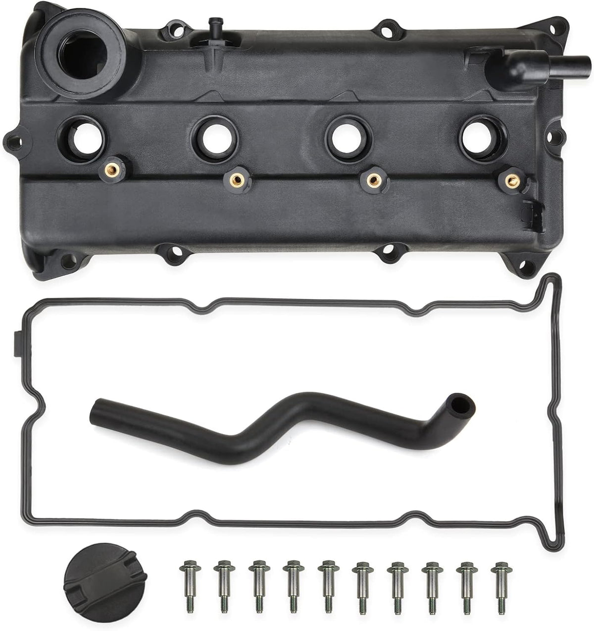 MILIPARTS QR25DE valve cover front view showing secure seal for leak prevention
