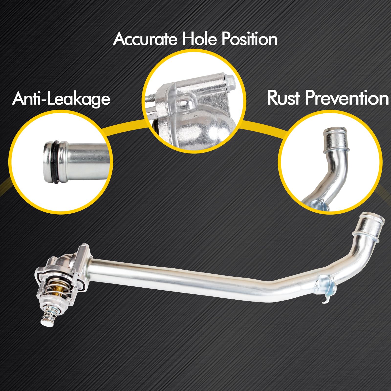 MILIPARTS thermostat assembly pack includes thermostat, tube, gasket, and housing.