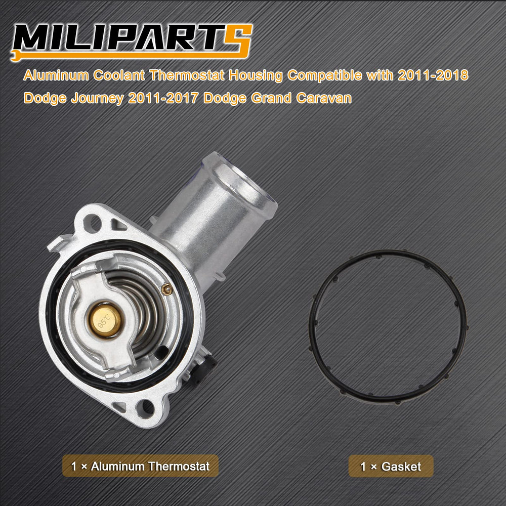 MILIPARTS thermostat housing with 95°C threshold for steady engine temperature