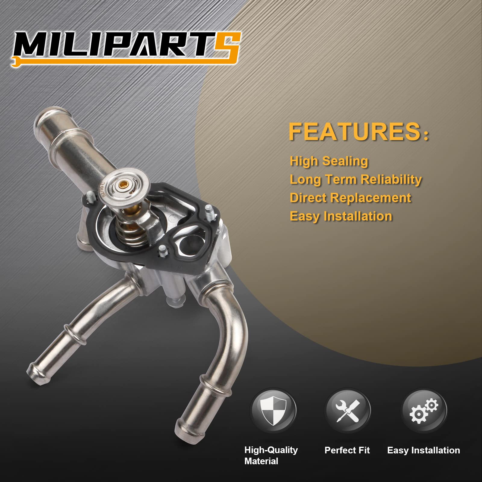 MILIPARTS mounting bolts shown to secure installation on GM V6 engines