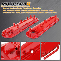 MILIPARTS valve covers with gasket set, ready for installation and engine bay refresh.
