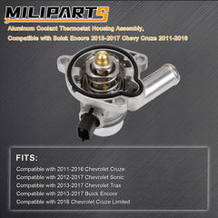 MILIPARTS aluminum thermostat housing for Chevy Cruze improves cooling stability.