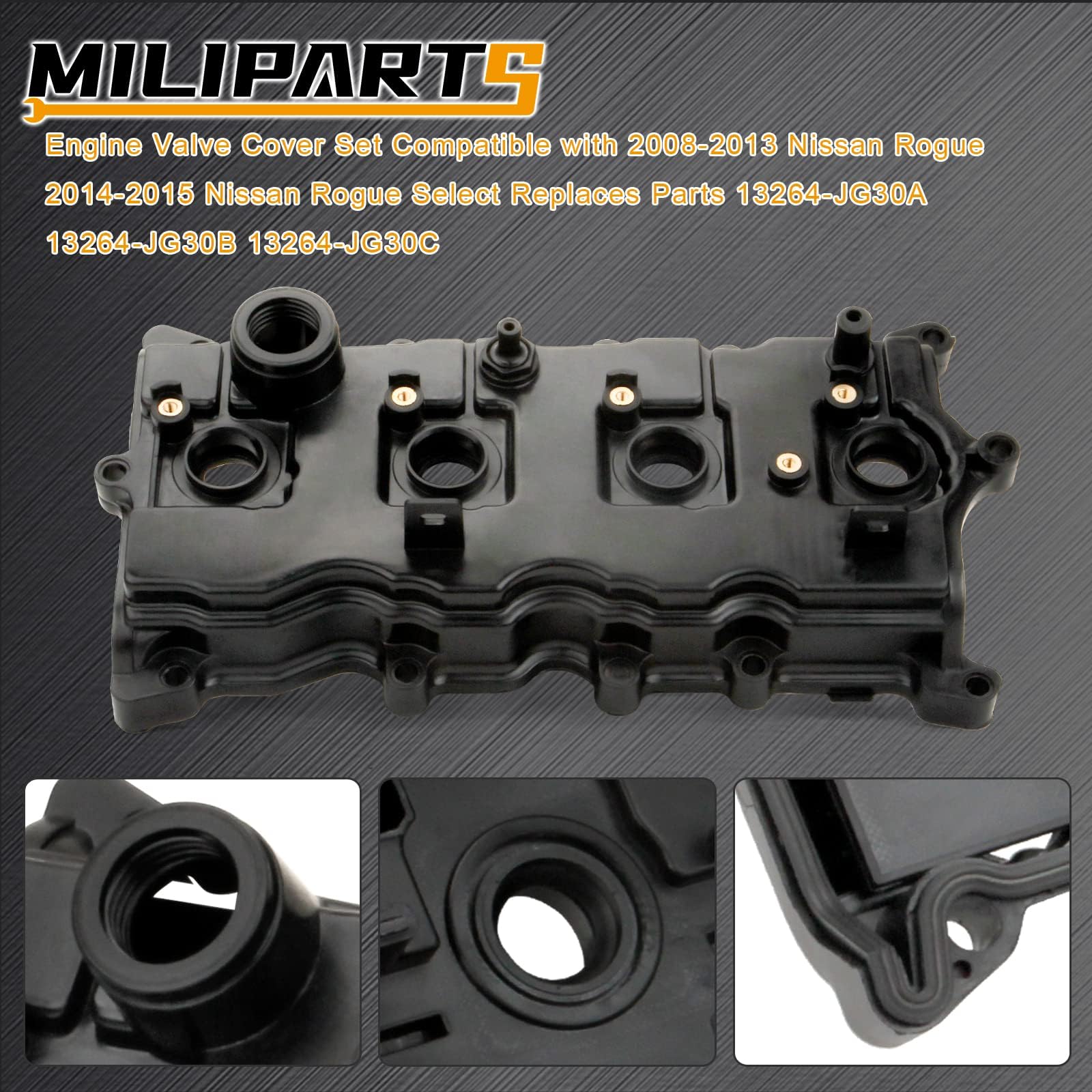 MILIPARTS engine valve cover set with gasket and hardware for reliable sealing